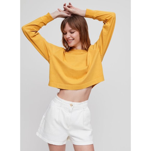 *SOLD* Aritzia Mockneck Cropped Longsleeve Tee - Picture 1 of 12